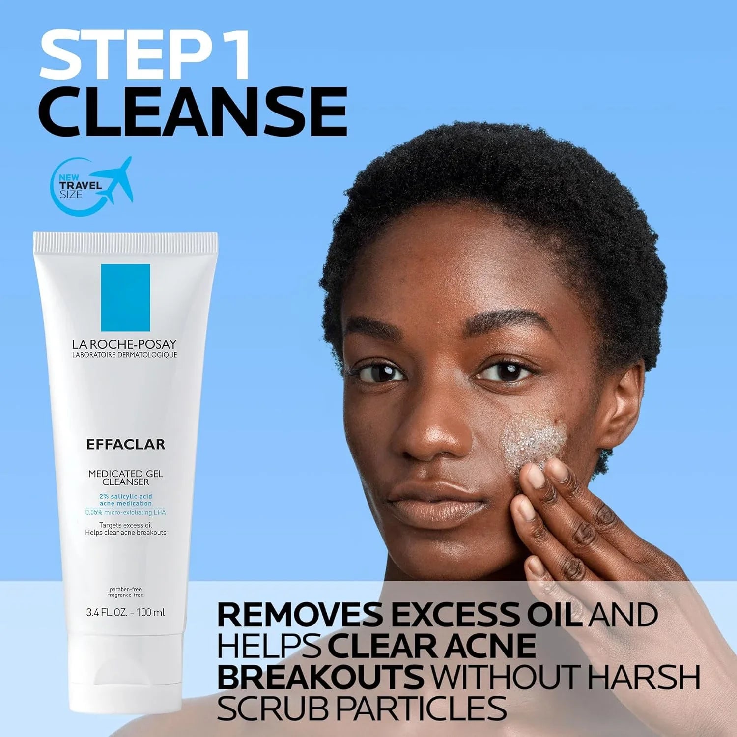 Effaclar Medicated Acne Cleanser & Toleriane Double Repair Matte Moisutrizer Travel Set