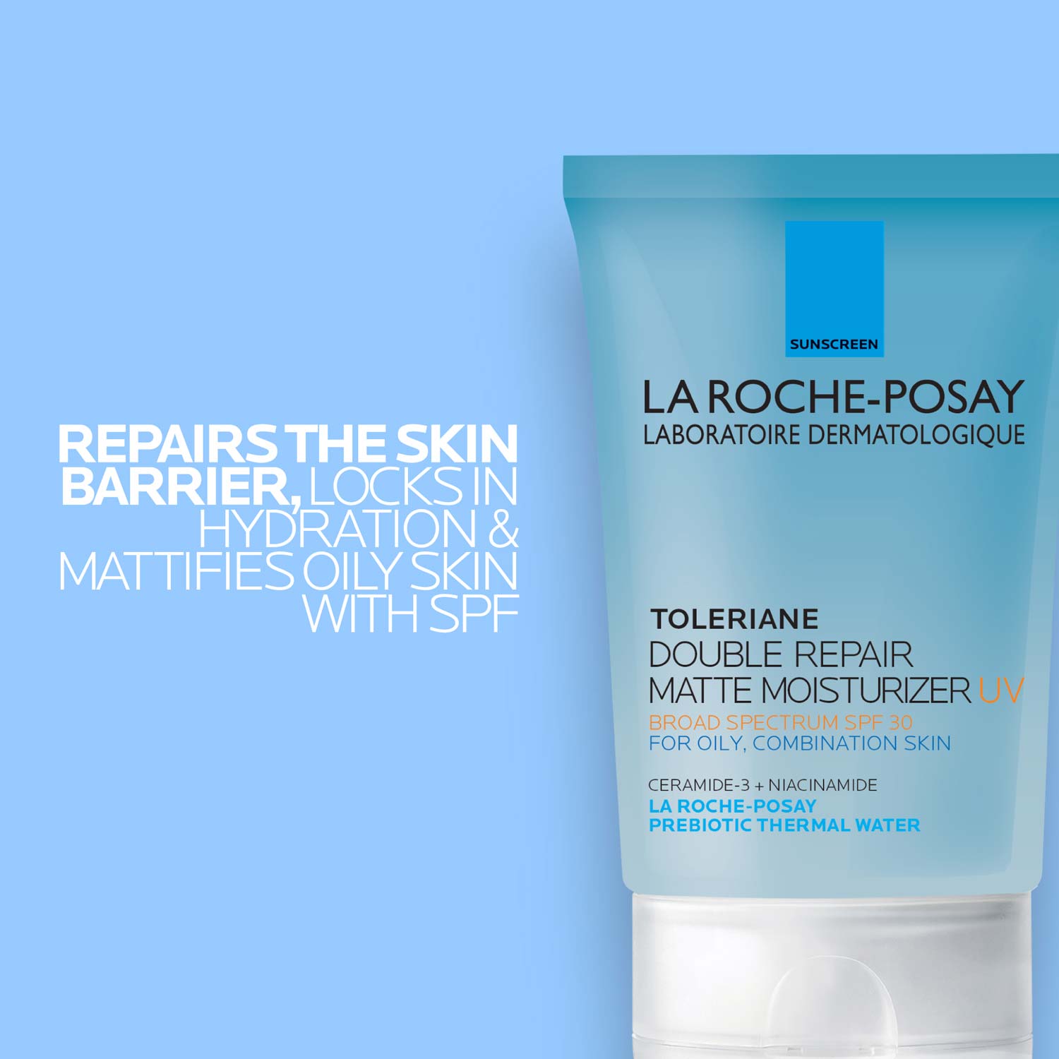 Toleriane Double Repair Matte Face Moisturizer SPF 30 for Oily Skin